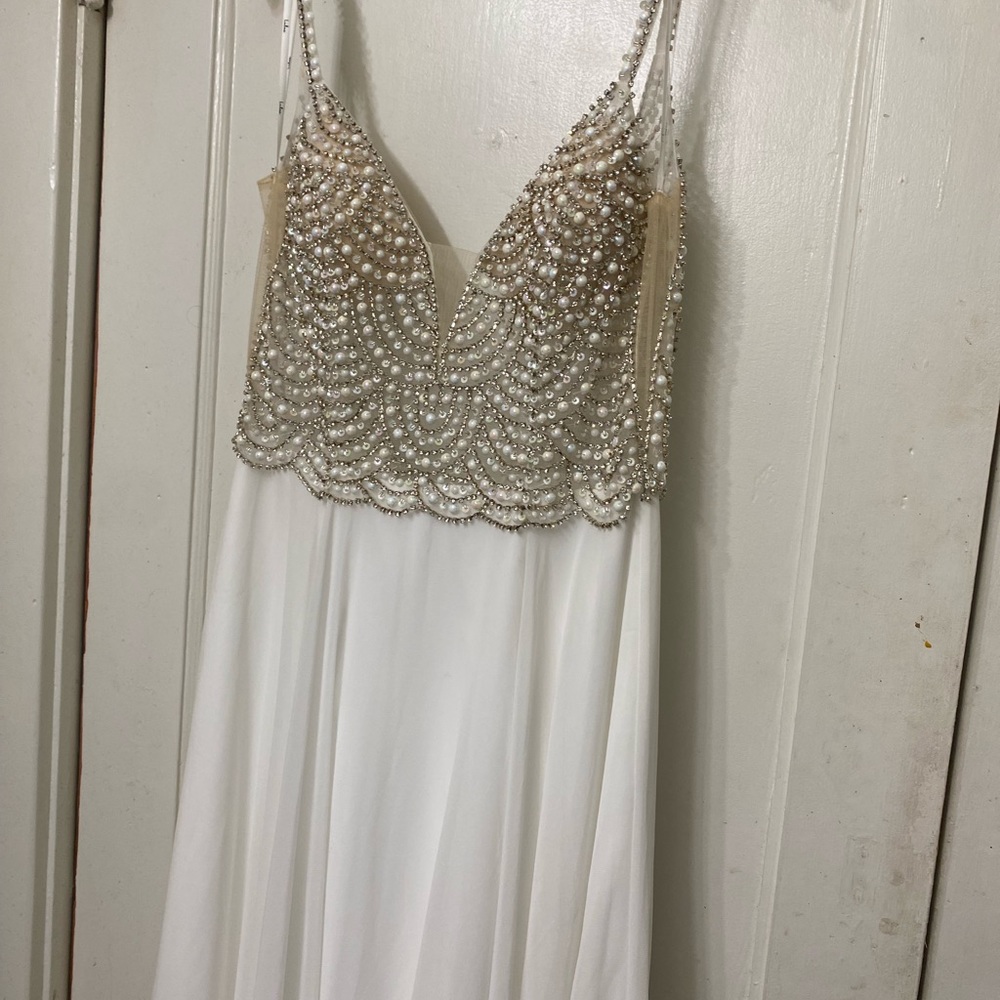Lulus wedding dress jeweled embellishment
